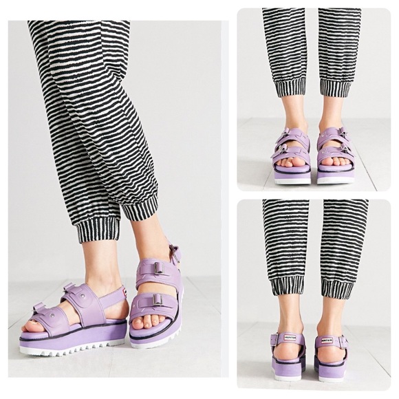 HUNTER Original Double Buckle Platform Sandals‎ - Picture 1 of 8